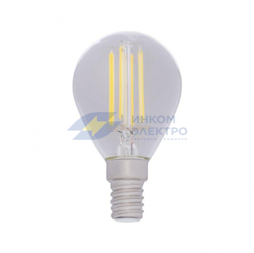 Лампа светодиодная филаментная 9.5Вт GL45 шар прозрачная 4000К нейтр. бел. E14 950лм Rexant 604-130 фото 3