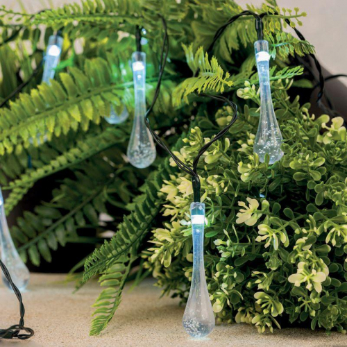 Светильник светодиодный садовый "Каскад Сталактит" 5м LED тепл. бел. 3Вт IP65 с выносной солнечн. панелью 1м; аккум. 2 режима работы: мигание и постоян. свечение Lamper 602-239 фото 2