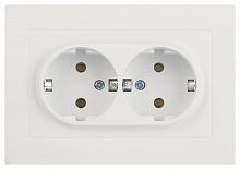 Розетка 2-м СП Accent 6-205-01М 16А IP20 250В 2P+E Schuko AL/CU бел. матов. Intro Б0063487