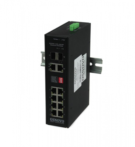 Коммутатор промышленный SW-80822/IR PoE Gigabit Ethernet на 10 портов OSNOVO 13224 Коммутатор промышленный SW-80822/IR PoE Gigabit Ethernet на 10 портов OSNOVO 13224