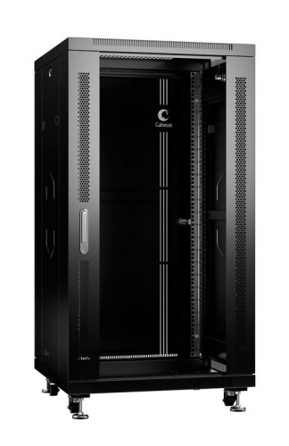 Шкаф монтажный телекоммуникационный напольный SH-05C-22U60/80-BK 19дюйм для распред. и серверн. оборудования 22U 600х800х1166мм передн. стеклян. и задн. сплошн. метал. двери ручка с замком черн. (RAL 9004) Cabeus 8572c Шкаф монтажный телекоммуникационный напольный SH-05C-22U60/80-BK 19дюйм для распред. и серверн. оборудования 22U 600х800х1166мм передн. стеклян. и задн. сплошн. метал. двери ручка с замком черн. (RAL 9004) Cabeus 8572c