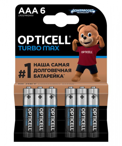 Элемент питания алкалиновый AAA/LR03 (блист. 6шт) Turbo Max Opticell 6053006 Элемент питания алкалиновый AAA/LR03 (блист. 6шт) Turbo Max Opticell 6053006