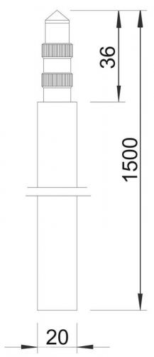 Стержень заземления безмуфтовый d20мм сталь гор. цинк. OBO 5000750 фото 2