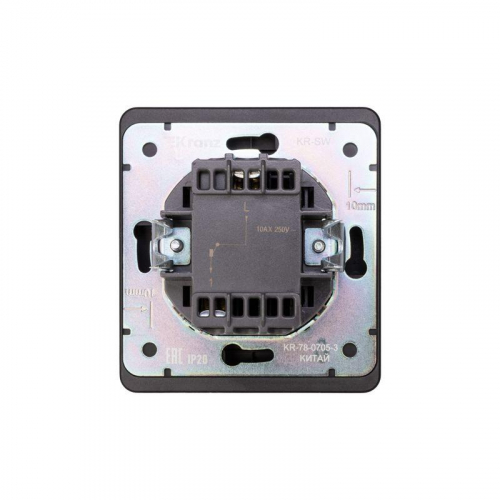 Выключатель 1-кл. СП ROUND MIELE 10А оникс Kranz KR-78-0705-3 фото 3 Выключатель 1-кл. СП ROUND MIELE 10А оникс Kranz KR-78-0705-3 фото 3