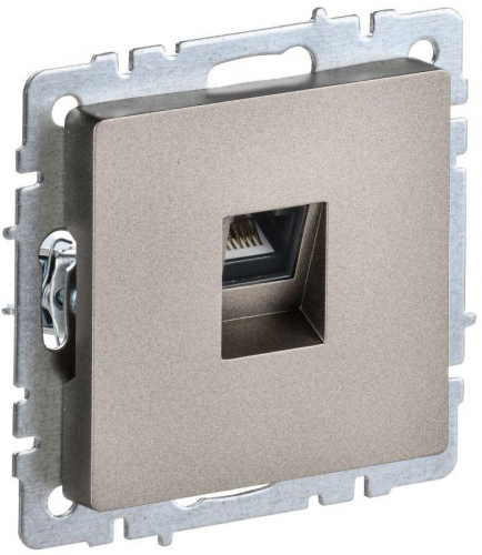 Розетка компьютерная СП RJ45 кат.5E BRITE РК10-БрШ механизм шампань IEK BR-K10-1-K37