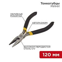 Тонкогубцы мини 120мм авторазжим обливные рукоятки никелир. Rexant 12-4604