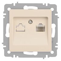 Розетка компьютерная 1-м СП Accent 6-303-02 RJ45 IP20 сл. кость Intro Б0063627