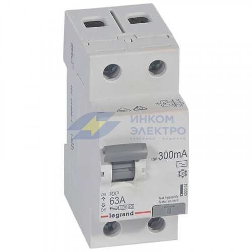 Выключатель дифференциального тока (УЗО) 2п 63А 300мА тип AC RX3 Leg 402034 фото 2
