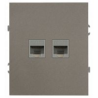 Розетка информационная 2-м СП Arktik RJ45 16А IP20 250В титан Эра Б0070490