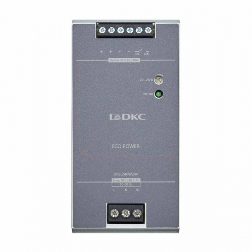 Источник питания "ECO POWER" 1ф 240Вт 10А 24В DKC DPSL240W24V фото 2 Источник питания "ECO POWER" 1ф 240Вт 10А 24В DKC DPSL240W24V фото 2