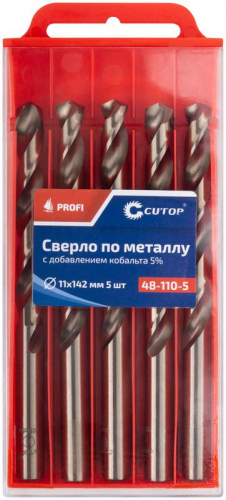 Сверло по металлу ПРОФИ/Profi 11х142мм с кобальтом 5% (уп.5шт) Cutop 48-110-5 фото 3