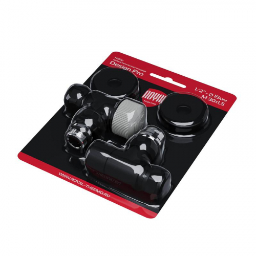 Набор термостатический угловой Design Pro 15мм М30х1.5 черн. Royal Thermo НС-1646650 фото 8