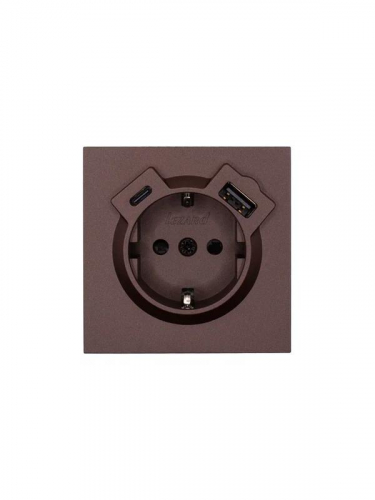 Розетка 1-м СП ZIMA IP20 Type-C + USB с заземл. механизм шоколад LEZARD 704-7388-181TC Розетка 1-м СП ZIMA IP20 Type-C + USB с заземл. механизм шоколад LEZARD 704-7388-181TC