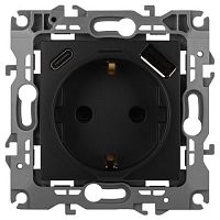 Розетка Эра12 12-4108-05 16А 250В 2P+E с USB type-A+C 5В-3А защ. шторки антрацит Эра Б0067707