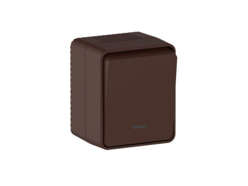 Выключатель 1-кл. ОП AtlasDesign PROFI IP54 10AX с подсветкой корич. SE ATN546013 фото 6