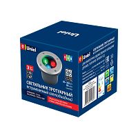 Светильник светодиодный архитектурный ULU-B10A-3W/RGB IP67 GREY уличный встраиваемый RGB свет корпус сер. Uniel UL-00006818