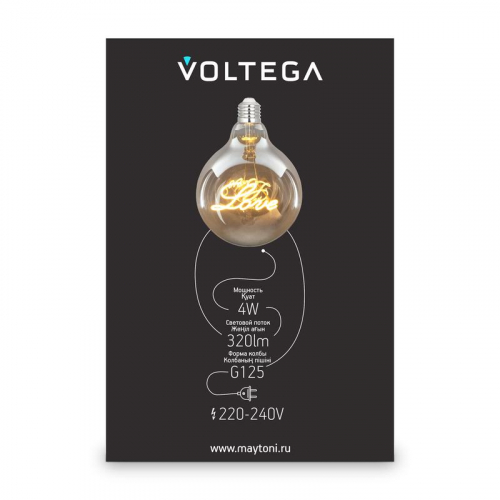 Лампа светодиодная Loft Led G125 4Вт 2500К E27 Voltega 8550 фото 3 Лампа светодиодная Loft Led G125 4Вт 2500К E27 Voltega 8550 фото 3