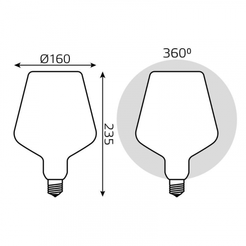 Лампа светодиодная филаментная Black Filament 9Вт V160 матовая 4100К нейтр. бел. E27 890лм GAUSS 1016802209 фото 3 Лампа светодиодная филаментная Black Filament 9Вт V160 матовая 4100К нейтр. бел. E27 890лм GAUSS 1016802209 фото 3