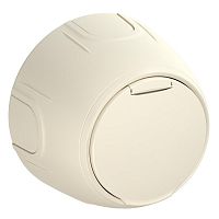 Розетка Rotondo с заземл. с защ. крышкой винтов. контакты беж. OneKeyElectro 7700947