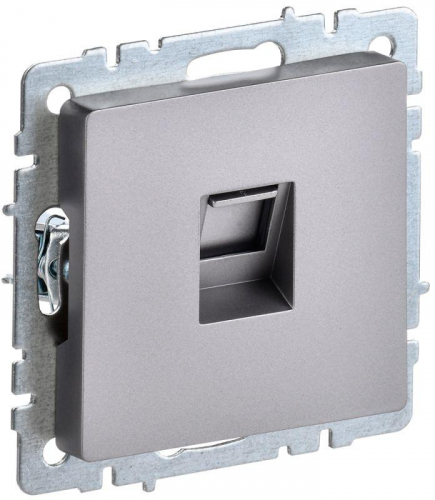 Розетка компьютерная СП RJ45 кат.6 BRITE РК11-БрС механизм сталь IEK BR-K10-2-K46 Розетка компьютерная СП RJ45 кат.6 BRITE РК11-БрС механизм сталь IEK BR-K10-2-K46