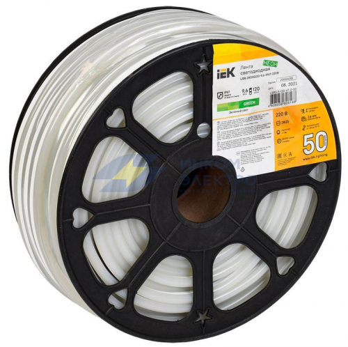 Лента светодиодная &amp;amp;quot;неон&amp;amp;quot; LSR-2835G120-9.6-IP67-220В (уп.50м) IEK LSR5-5-120-67-0-50