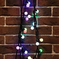 Гирлянда светодиодная "Мультишарики" 10м d23мм 80LED RGB 5Вт IP65 свечение с динамикой провод каучук черн. (нужен шнур питания 315-000) Neon-Night 303-599