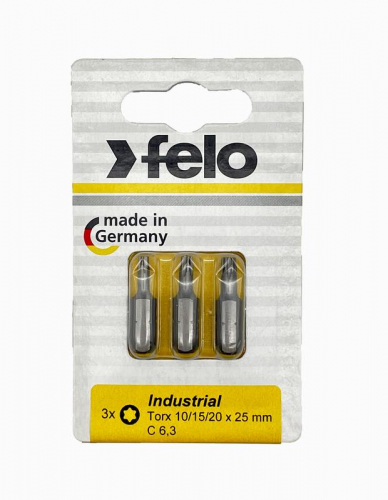 Бита TX10/TX15/TX20 25мм Industrial (блист.3шт) FELO 02693116 Бита TX10/TX15/TX20 25мм Industrial (блист.3шт) FELO 02693116