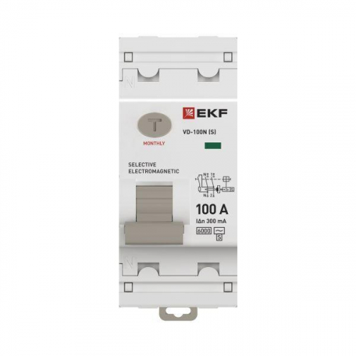 Выключатель дифференциального тока 2п 100А 300мА тип AC 6кА ВД-100N (S) электромех. PROxima EKF E1026MS100300 фото 4