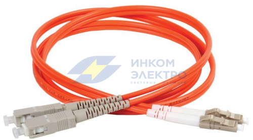 Патч-корд оптический коммутационный соединительный для многомодового кабеля (MM); 50/125 (OM2); SC/UPC-LC/UPC; двойного исполнения (Duplex); LSZH (дл.3м) ITK FPC50-SCU-LCU-C2L-3M