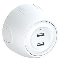 Розетка USB 2-м Rotondo с подсветкой бел. OneKeyElectro 7700896