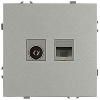 Розетка комбинированная СП Galaxy RJ45 + TV 16А IP20 250В алюм. Эра Б0070780