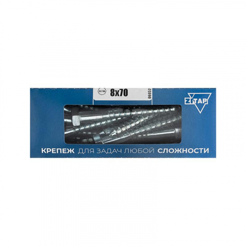 Болт сантехнический 8х70 DIN 571 оцинк. (уп.20шт) Tech-Krep/Zitar 126556 Болт сантехнический 8х70 DIN 571 оцинк. (уп.20шт) Tech-Krep/Zitar 126556