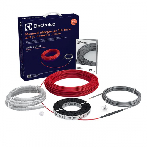 Комплект "Теплый пол" (кабель) 300Вт 17.7м 2.5-1.5кв.м TWIN CABLE ETC 2-17-300 Electrolux НС-1073729 фото 2
