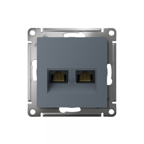 Розетка компьютерная 2-м AtlasDesign RJ45 + RJ45 кат.6A механизм грифель SE ATN000788 фото 2 Розетка компьютерная 2-м AtlasDesign RJ45 + RJ45 кат.6A механизм грифель SE ATN000788 фото 2