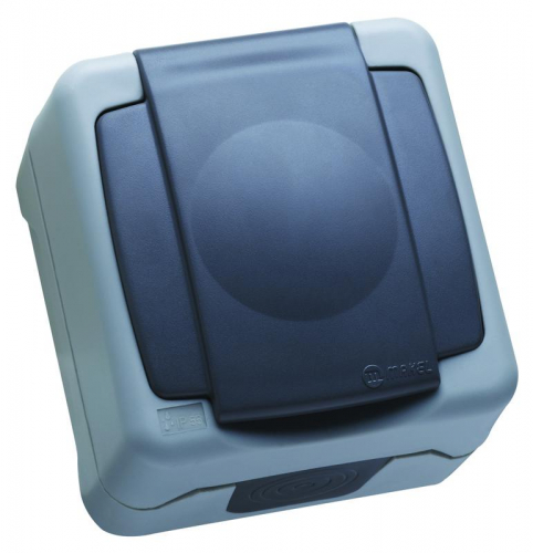 Розетка с заземлением и крышкой с винтовым зажимом IP55 Makel 36064029