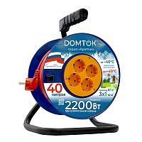 Удлинитель на катушке 4х40м с заземл. 10А IP20 2.2кВт КГ 3х1 АРКТИК DOMTOK 2580