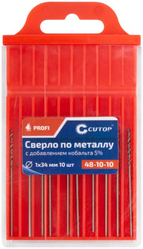 Набор сверл по металлу Profi 1х34мм с кобальтом 5проц. (уп.10шт) Cutop 48-10-10 фото 3