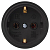 Розетка RX11-B-IP44 16А IP44 прямая с заземл. каучук черн. ЭРА Б0069325