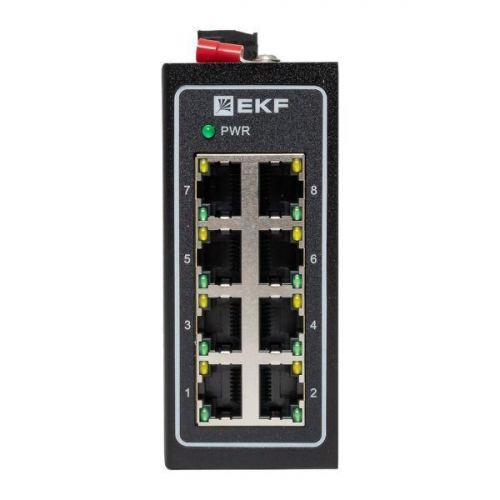 Коммутатор неуправляемый промышленный U-8T 8 портов 10/100Base-T(X) RJ45 монтаж на DIN-рейку TSX EKF TSX-U-8T фото 6