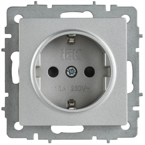 Розетка 1-м BRITE РС24-1-0-БрА 16А IP20 с заземл. с защ. шторк. безвинтов. крепл. механизм алюм. IEK BR-R14-16-1-K47 фото 2 Розетка 1-м BRITE РС24-1-0-БрА 16А IP20 с заземл. с защ. шторк. безвинтов. крепл. механизм алюм. IEK BR-R14-16-1-K47 фото 2