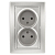 Розетка 2-м СП Plano 1-204-03 16А IP20 250В 2х2P алюм. Intro Б0053907