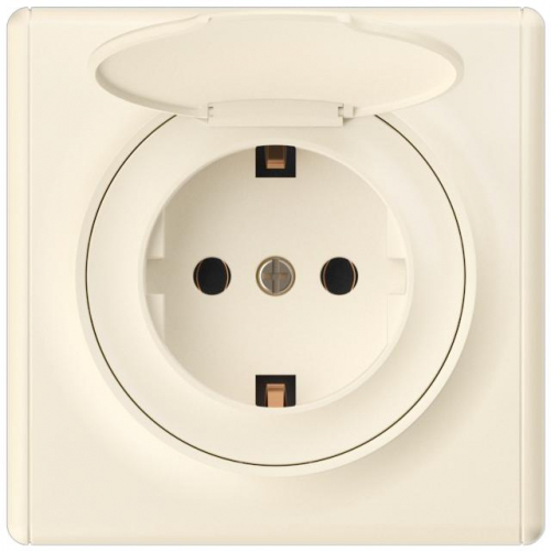 Розетка 1-м СП Florence 16А IP20 с заземл. с крышкой винтов. клеммы механизм беж. (1E10501301) OneKeyElectro 2172791 фото 2