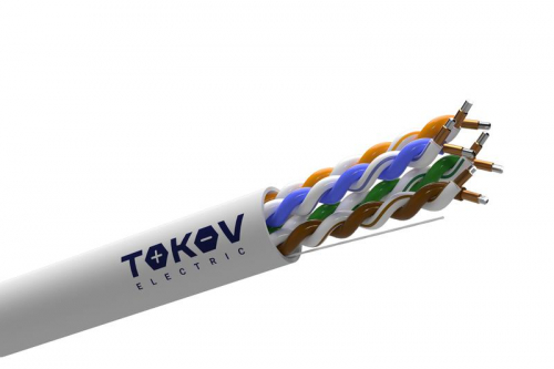 Кабель витая пара U/UTP 4х2х24 AWG кат.5E CCA PVC indoor Fluke tested 305м (м) TOKOV ELECTRIC TKL-C06-U42CCA-5E-305-PVC фото 2 Кабель витая пара U/UTP 4х2х24 AWG кат.5E CCA PVC indoor Fluke tested 305м (м) TOKOV ELECTRIC TKL-C06-U42CCA-5E-305-PVC фото 2