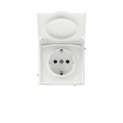 Розетка силовая KANT IP44 2P+E защ. шторки с крышкой бел. магнолия DKC 7000013 Розетка силовая KANT IP44 2P+E защ. шторки с крышкой бел. магнолия DKC 7000013