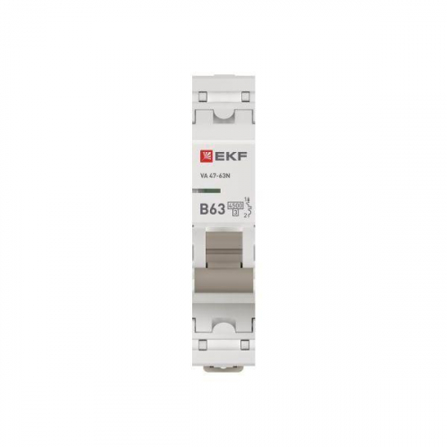 Выключатель автоматический 1п B 63А 4.5кА ВА 47-63N PROxima EKF M634163B фото 4