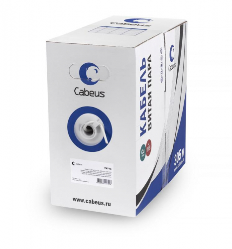 Кабель витая пара UTP кат.5E 1 пара 24 AWG ОЖ solid LSZH нг(А)-HF сер. (уп.500м) Cabeus 11149c Кабель витая пара UTP кат.5E 1 пара 24 AWG ОЖ solid LSZH нг(А)-HF сер. (уп.500м) Cabeus 11149c
