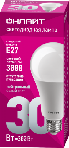 Лампа светодиодная 61 971 OLL-A70-30-230-4K-E27 30Вт грушевидная 4000К нейтр. бел. E27 3000лм 176-264В ОНЛАЙТ 61971 фото 2 Лампа светодиодная 61 971 OLL-A70-30-230-4K-E27 30Вт грушевидная 4000К нейтр. бел. E27 3000лм 176-264В ОНЛАЙТ 61971 фото 2