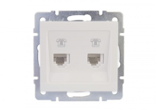 Розетка телефонная 2-м Rain RJ11 евро стандарт механизм бел. LEZARD 703-0288-138 Розетка телефонная 2-м Rain RJ11 евро стандарт механизм бел. LEZARD 703-0288-138