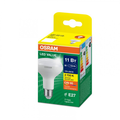 Лампа светодиодная LED G4 Value LVR80100 11W/927 CRI95 11Вт 2700К 1100лм грибовидная матов. E27 170-250В OSRAM 4610590511761 фото 2
