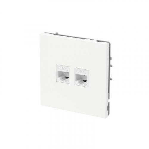 Розетка компьютерная 2-м KANT RJ45 кат.6A без шторки бел. магнолия DKC 7000674 фото 2